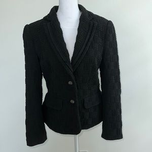 Roberto Cavalli CLASS Taylored black jacket, weaved patterned fabric, size: 12